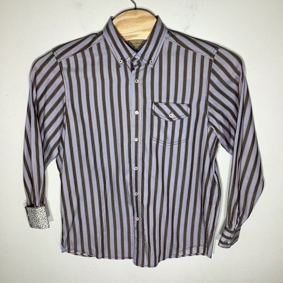 Tommy Bahama Jeans Mens Long Sleeve Button Up Shirt Striped Size Medium - Picture 2 of 6